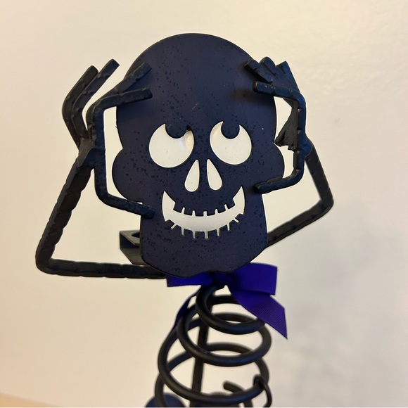 Vintage PartyLite Halloween Skeleton Mr. Bones Sticks Dog Votive Holders - Picture 3 of 11